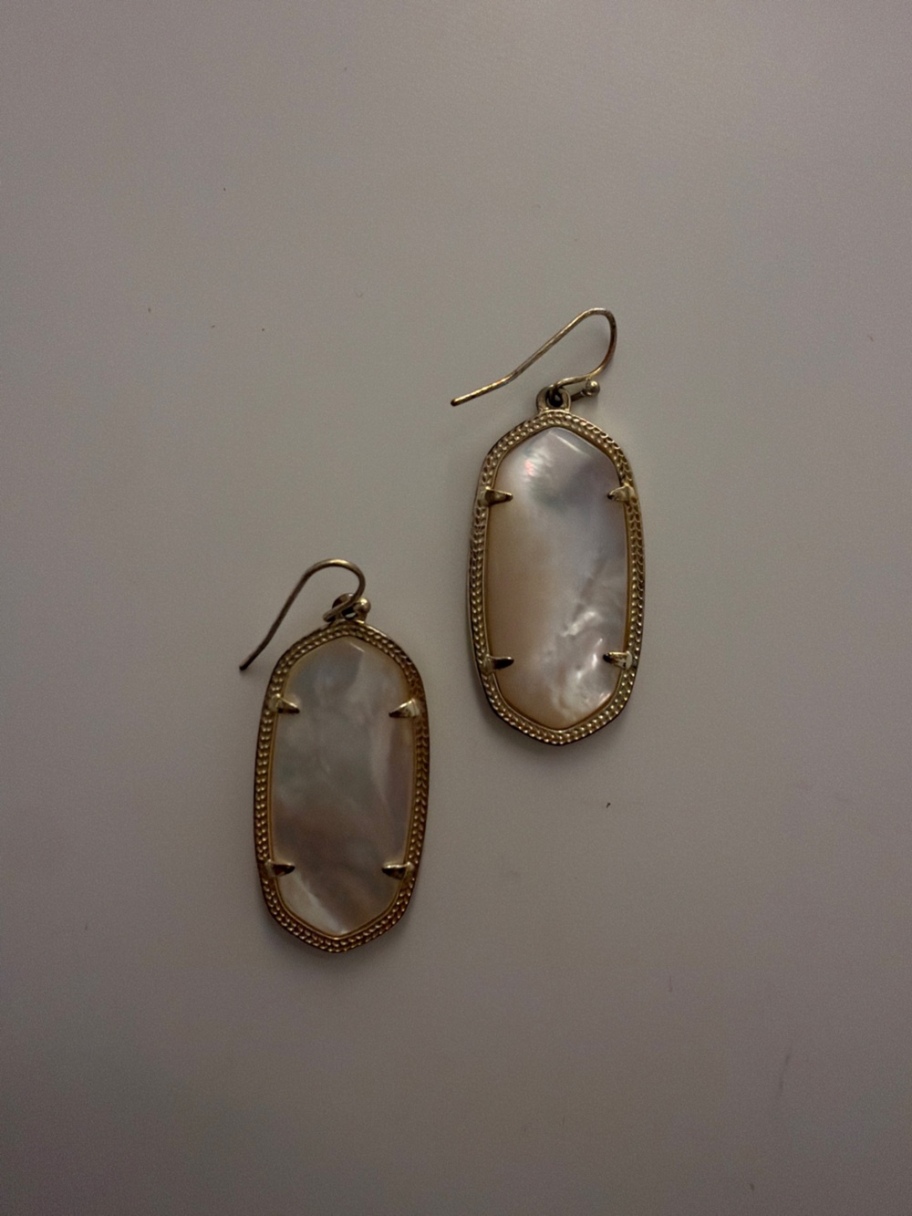 Mother of Pearl Gold-Trim Drop Earrings - Kendra Scott